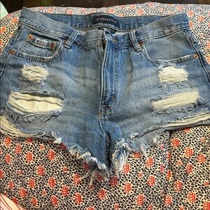 Aeropostale Women's Ripped Blue Jean Shorts